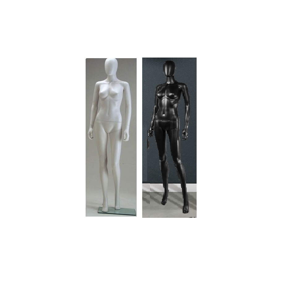 FEMALE MANNEQUIN RENTAL AVAILABLE IN BLACK OR WHITE METAL BASE